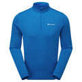 Neptune Blue Montane Men's Dart Zip Neck T-Shirt Front MDRZINEP