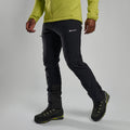 Black Montane Men's Dynamic XT Thermal Mountain Pants Model Front MDXPRBLA