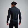 Black Montane Men's Dart XT Thermal Zip Neck Long Sleeved Top Model Back MDXZNBLA