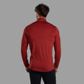 Dark Maple Montane Men's Dart XT Thermal Zip Neck Long Sleeved Top Model Back MDXZNDAM