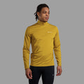 Ginkgo Gold Montane Men's Dart XT Thermal Zip Neck Long Sleeved Top Model Front MDXZNGIN