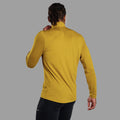 Ginkgo Gold Montane Men's Dart XT Thermal Zip Neck Long Sleeved Top Model Back MDXZNGIN