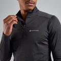 Midnight Grey Montane Men's Dart XT Thermal Zip Neck Long Sleeved Top Model 3 MDXZNMNG