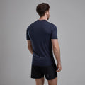 Eclipse Blue Montane Men's Dart Nano Zip T-Shirt Model Back MDNZTECL