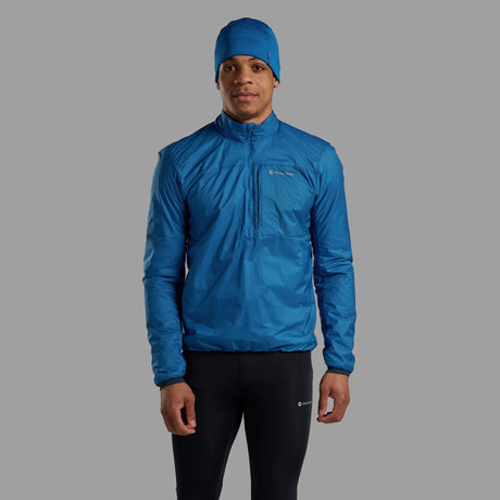 Neptune Blue Montane Men's Fortes Nano Insulated Half-Zip Jacket Front MFONPNEP