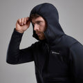 Black Montane Men's Fury XT Hooded Fleece Jacket Model 3 MFRXHBLA