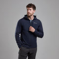 Eclipse Blue Montane Men's Fury XT Hooded Fleece Jacket Model Front MFRXHECL