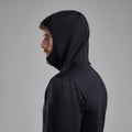 Black Montane Men's Fury Lite Hooded Fleece Jacket Model 3 MFULHBLA