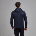 Eclipse Blue Montane Men's Fury Lite Hooded Fleece Jacket Model Back MFULHECL