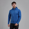 Neptune Blue Montane Men's Fury Lite Hooded Fleece Jacket Model Front MFULHNEP