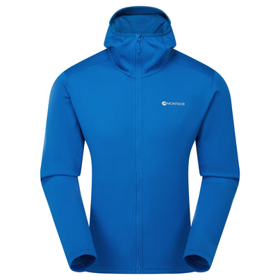 Neptune Blue Montane Men's Fury Lite Hooded Fleece Jacket Front MFULHNEP