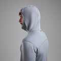 Pebble Blue Montane Men's Fury Lite Hooded Fleece Jacket Model 3 MFULHPEB