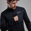 Black Montane Men's Fury XT Fleece Pull-On Model 4 MFXPOBLA