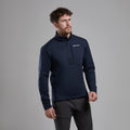 Eclipse Blue Montane Men's Fury XT Fleece Pull-On Model Front MFXPOECL
