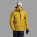 Ginkgo Gold Montane Men's Fortes XT Hooded Insulated Jacket Model Front MFXTHGIN