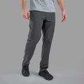 Midnight Grey Montane Men's Genoa Lite Pants Model Front MGLPRMNG