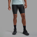 Black Montane Men's Jetstream 7" Trail Running Half Tights Model Front MJST7BLA