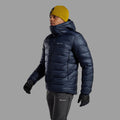 Eclipse Blue Montane Men's Kamen Hooded Down Jacket Model Front MKAHOECL
