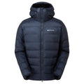 Eclipse Blue Montane Men's Kamen Hooded Down Jacket Front MKAHOECL