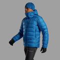 Neptune Blue Montane Men's Kamen Hooded Down Jacket Model Front MKAHONEP