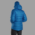 Neptune Blue Montane Men's Kamen Hooded Down Jacket Model Back MKAHONEP