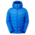 Neptune Blue Montane Men's Kamen Hooded Down Jacket Front MKAHONEP