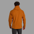 Amber Montane Men's Khamsin Hooded Softshell Jacket Model Back MKHAHAMB