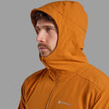 Amber Montane Men's Khamsin Hooded Softshell Jacket Model 7 MKHAHAMB
