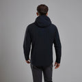 Black Montane Men's Khamsin Hooded Softshell Jacket Model Back MKHAHBLA