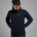 Black Montane Men's Khamsin Hooded Softshell Jacket Model 6 MKHAHBLA