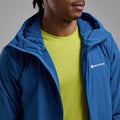 Neptune Blue Montane Men's Khamsin Hooded Softshell Jacket Model 10 MKHAHNEP