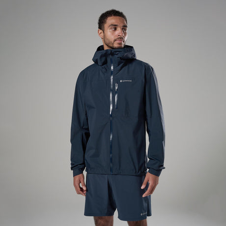 Eclipse Blue Montane Men's Minimus Lite Waterproof Jacket Front MMLIJECL