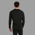Black Montane Men's Malli Long Sleeve Merino T-Shirt Model Back MMLSTBLA