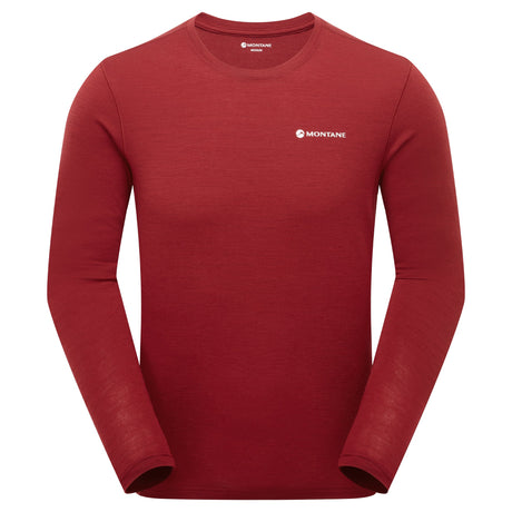 Dark Maple Montane Men's Malli Long Sleeve Merino T-Shirt Front MMLSTDAM