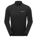 Black Montane Men's Malli Long Sleeve Zip Merino T-Shirt Front MMLZTBLA