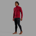Dark Maple Montane Men's Malli Long Sleeve Zip Merino T-Shirt Model Front MMLZTDAM