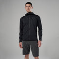 Black Montane Men's Protium CP Hooded Fleece Jacket Model Front MPCPHBLA