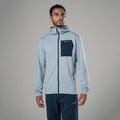Frost Blue Montane Men's Protium CP Hooded Fleece Jacket Model Front MPCPHFRO