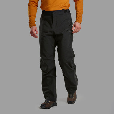 Black Montane Men's Phase Waterproof Pants Front MPHAPBLA