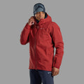 Dark Maple Montane Men's Phase Waterproof Jacket Model Front MPHJADAM