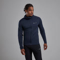 Eclipse Blue Montane Men's Protium Lite Hooded Fleece Jacket Model Front MPOLHECL
