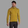 Ginkgo Gold Montane Men's Protium Lite Hooded Fleece Jacket Model Front MPOLHGIN