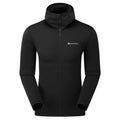 Black Montane Men's Protium Hooded Fleece Jacket Front MPRHOBLA