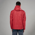 Hot Chilli Red Montane Men's Prism Hooded Insulated Jacket Model Back MPRJHHOT