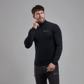Black Montane Men's Protium Lite Pull On Fleece Model Front MPRLPBLA