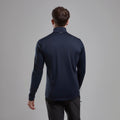 Eclipse Blue Montane Protium Fleece Pull-On Jacket Model Back MPRPOECL