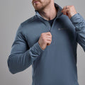 Stone Blue Montane Protium Fleece Pull-On Jacket Model 4 MPRPOSTB