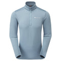 Stone Blue Montane Protium Fleece Pull-On Jacket Front MPRPOSTB