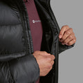Black Montane Men's Polaron XT Hooded Down Jacket Model 4 MPXTHBLA