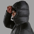 Black Montane Men's Polaron XT Hooded Down Jacket Model 5 MPXTHBLA